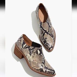 🌸 Madewell | Leather‎ Snakeskin Leather Boots, size 7